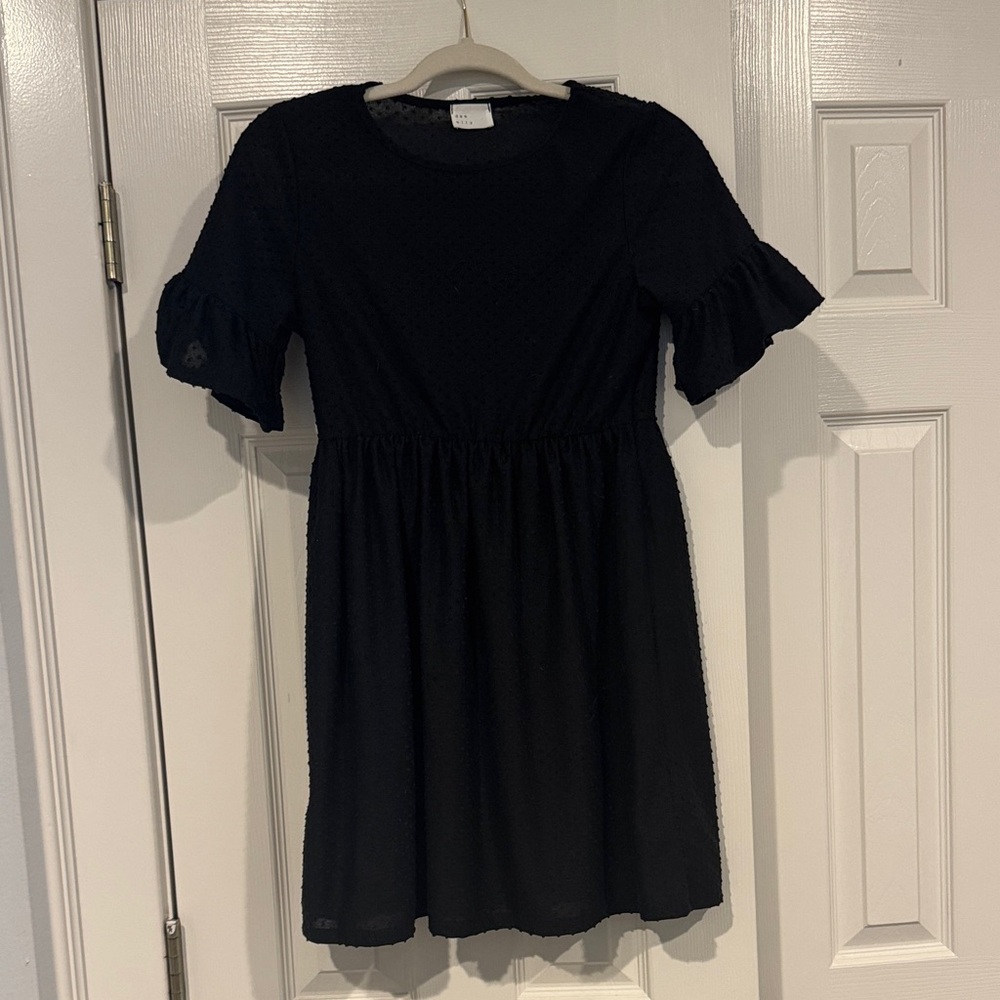 Black Ruffle Sleeve Dress